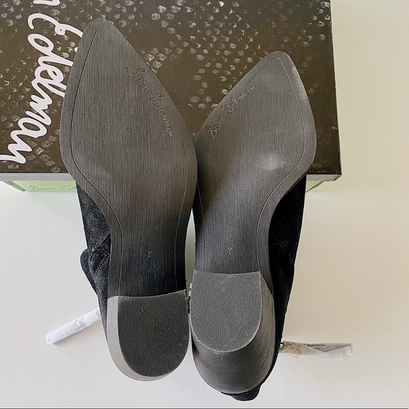 ✨New SAM EDELMAN Leonia Buckle Suede Heel Booties - Picture 8 of 8